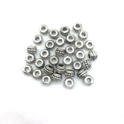 China Nickel Lead Free Metal Zinc Alloy Round Beads Bracelet Spacer 6mm 8mm Antique Color Copper Bronze Silver Findings Fit For DIY Man Jewelry for sale