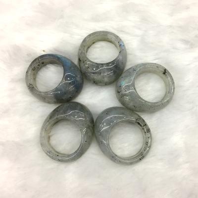 China High Quality Nature Gem Stone Carved Rings Pear Oval Shape For Woman Rose Crystal Stone Fashion Jewelry For Man for sale