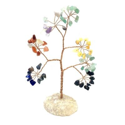 China Europe 2020 New Natural Stone Chips Fortune Tree Decoration Bonsai Gifts For Home Office Wire Feng Shui Agate Crafts Hand Made for sale