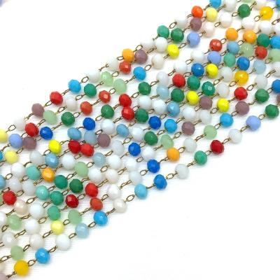 China Jewelry Making Beading Hand Made Crystal Glass Bead Chain For Rosary Necklace Making for sale