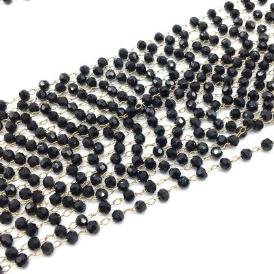 China Jewelry Making Handmade Crystal Glass Bead Chains For Rosary Or Necklace Making Materials for sale