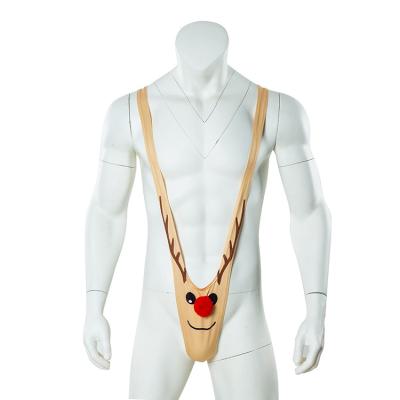 China New design sexy men'sleotard jumpsuits breathable with red hair bulb umpsuits underwear bikini for male for sale