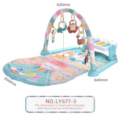 China Toy Activity Baby Fitness Frame Educational Toys Play Mat with Hook Dolls Electronic Piano Music Game Hanging Mat for sale