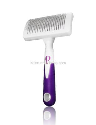 China Stocked Kaico Dog Grooming Hair Self Cleaning Slicker Slicker Brush For Fur Remover/M Size Pet Cleaning Brush for sale