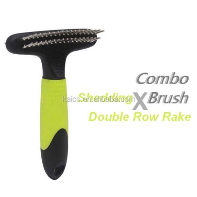 China Kaico Pet Groomnig Pet Stocked COMBINED REJECT RAKE and BLADE Cleaning Brush for sale