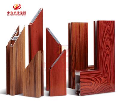 China door & Aluminum Window Profile Door Frame Wardrobe Customize Sliding Window Series Type Finish Wood Mood Exterior Material for sale