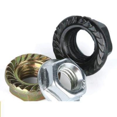 China General industry DIN6923 carbon steel hex flange nuts castellated flange nuts for sale