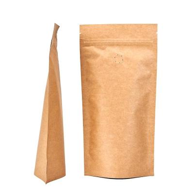 China k Stand Up Kraft Paper Coffee Bag With Valve for sale