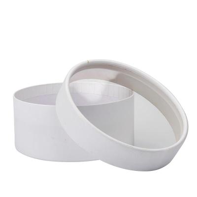 China White Brown Cylindrical Plain Paper Box With Clear Cover for sale