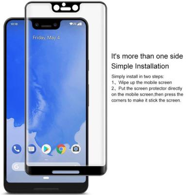 China Increase LCD Display 3D Resolution Curved Full Coverage Tempered Glass Screen Protector For Google Pixel 3 3 XL for sale