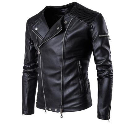 China High quality fashion windproof warm plus size jacket motorcycle leather jacket for men for sale