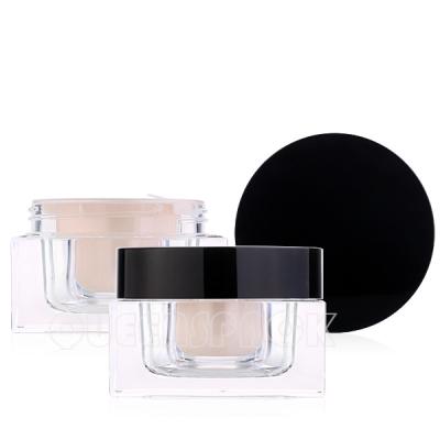 China Luxury Wholesale Acrylic Jar Square and Portable Cosmetic Jar 30ml, 50ml Refillable Cream Jar Skin Care Cream Jar for sale