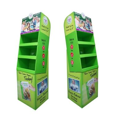 China 350g CCNB+K6 Corrugated Cardboard Eco-friendly Recyclable Pop Up Cardboard Marketing And Advertising Snack Floor Display Stand for sale