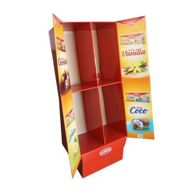 China POP Floor Cardboard Material Eco-friendly And Promotional Advertising Display Stand Paper Display Racks for sale