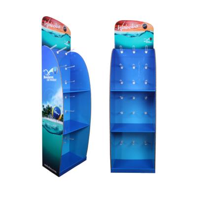 China Manufacturer Wholesale Hook Display Stand Corrugated Cardboard Eco-friendly Material Display Racks For Retail Stores for sale