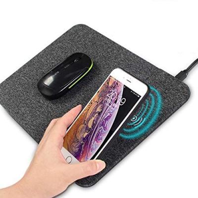 China 2021 Unheated Hot Fast Wireless Charging Mouse Pad Qi Certified Case-Friendly Mouse 10W Desk Mat Compatible For iPhone, Samsung for sale