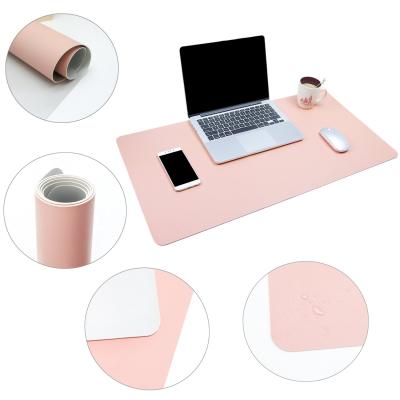 China Viable Pure Color PU Leather Non-slip Leather Desk Mat Waterproof Office Mouse Pad Waterproof PU Laptop Mat Competitive Price for sale