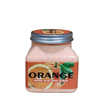 China Wholesale ORANCE Exfoliator 500ML Fruit Herbal Exfoliate Natural Organic Skin Whitening Bottle Jar Whipped Cherry Body Scrub Body Scrub for sale