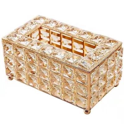 China Table DecorationIn Car Tissue BoxHome/Handmade Luxury Stand Box Bling Bling Crystal Diamond Glitter Home DecorativeTissue Hotel for sale