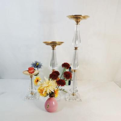 China Acrylic Props Crystal Candlestick Wedding Table Flower Stand Party Wedding Hotel Decoration Decoration FuHua for sale