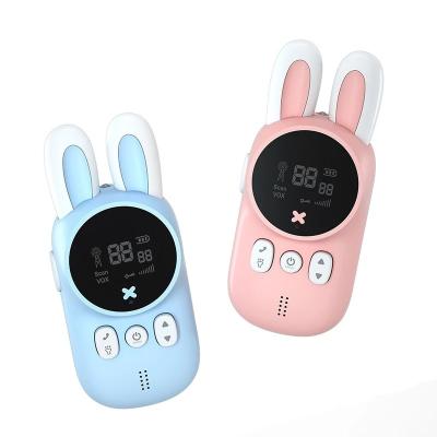 China ABS+PC Kids Walkie Talkie Kids Mini Toys Handheld Transceiver 3KM Chain UHF Radio Lanyard Interphone For Birthday Gift 2pcs/Set for sale