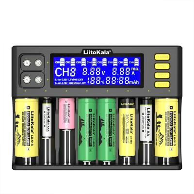 China Quick Charge LiitoKala Lii-S8 Battery Charger Li-ion 3.7V NiMH 1.2V Li-FePO4 3.2V IMR 3.8V Charger For 18650 26650 21700 26700 AA AAA for sale