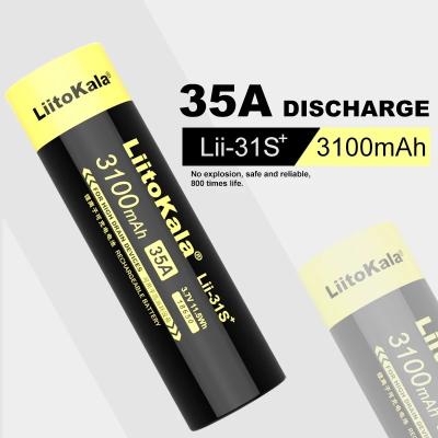 China 2021 New Toys LiitoKala Lii-31S 18650 Battery 3.7V Li-ion 3100mA 35A Power Battery For High Drain Devices for sale