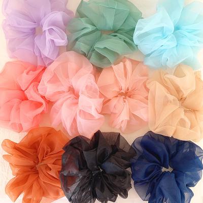 China 2022 Summer Extra Large 18cm Extra Large Hair Scrunchies Springs Under Soft Organza Women Girls Hijab Scrunchie Big Hair Scrunchies for sale