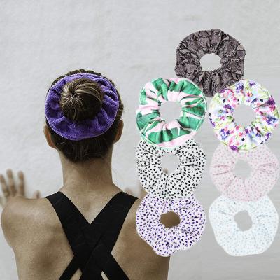 China Fashion Leopard Printed Scrunchies Absorbent Terry Cloth Hair Drying Scrunchies Microfiber Hair Towel Shower Large Furry Plush Scrunchies for sale