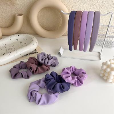 China Women's Headbands Hair Accessories 2022 Custom Hair Scrunchies Headband Set Cloth Hair Circle Girl Fashion Curly Hair Scrunchies Custom Accessories Softly Sponge Padded Headbands for sale