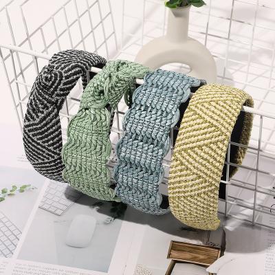 China Straw Beauty Product Beech Hair Summer Handwoven Woven Raffia Headband Holiday Daily Life Hair Band Accessories Head Bands For Girls for sale