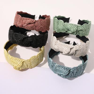 China Straw Beauty Product Beech Hair woven accessories summer head bands women hair band headbands holiday daily life party head bands for girls for sale