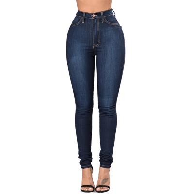 China 2021 Fashion Breathable Stretched High Waist Women Jeans Pants Skinny Denim Fabric Elastic Female Ripped Pants In Stock YCJ024 for sale