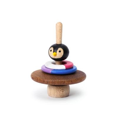 China Mini [2,3] Spinning Penguin Wooden Top Tops Toy Premium Gift Giveaway Balancing for sale