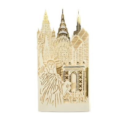 China AMERICA [8] Luxury Custom Laser Cut New York Card Handmade Souvenir Thank You Card for sale