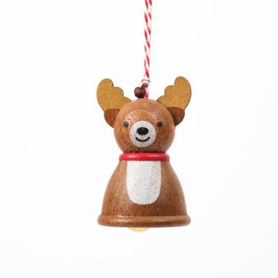 China Christmas Elf Raindeers of Wooden Gift Christmas Bell Ornament [2A] for sale