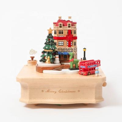 China Wonderful Life Jingle Bell Christmas Gift Wooden Music Box Cogs [XA] Music Box for sale