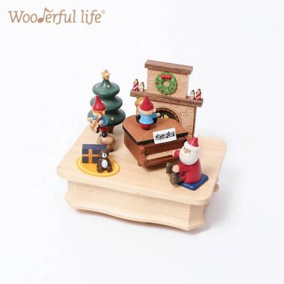 China Hard Maple Wooden Gift Music Box Christmas Concert [XA] for sale