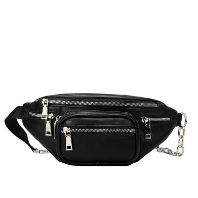 China Water Proof Ladies Waist Bag PU Ladies Waist Belt Bags Shoulder Messenger Ladies Casual Chest Bags Female Wallet for sale