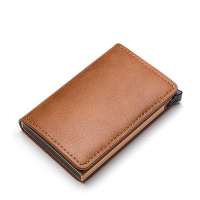 China RFID Aluminum Alloy Anti-theft Automatic Automatic Card Case Protecting Anti-theft Wallet for sale