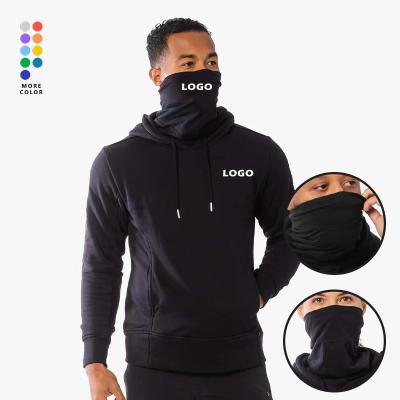 China Custom Lightweight Anti-Shrink Zipper Pockets Drawstring Unisex Empty Fitted Handwarmer Men's Oversized Drop Shoulder Hoodies With Maskes for sale