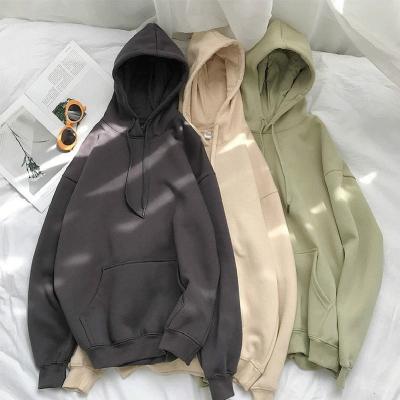 China Anti-Wrinkle Fashion Solid Color Couples Long Sleeve Heavy Brushed Cotton Terry Women Unisex Blank French Loose 400 Gsm Hoodie for sale