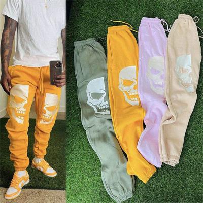 China Mens Unisex Jogging Drawstring Graphic Mens Anti-Wrinkle Off Flared Straight Cargo Sweatpants Cotton Fleece Stacked Track Jogger Panties For Men for sale