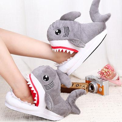 China Fashion Fluffy Fur Designer Cartoon Anti-Smell Plush Soft Furry Soft Toys Animal Cute Funny Unisex Shark Slippers Slippers for sale