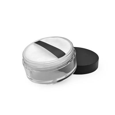 China plastic loose powder case with sifter screw black lid Plastic empty eye cream jar round eye shadow case cosmetics jar zu verkaufen