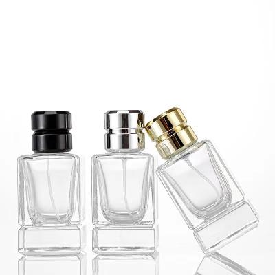 China Glass Perfume Push-Type Spray Fine Mist Cosmetics Bottle Square Perfume Glass Bottle for sale