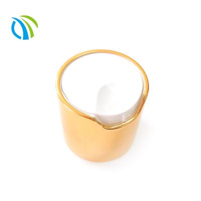 China 20 410 0.3ML/T Flip Disc Top Caps 24MM Gold Neck Smooth Closure 1oz Bottle for sale