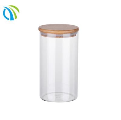 China Borosilicate Freezer Safe Flour Glass Food Storage Jars 15 Gram 110mm 10oz for sale