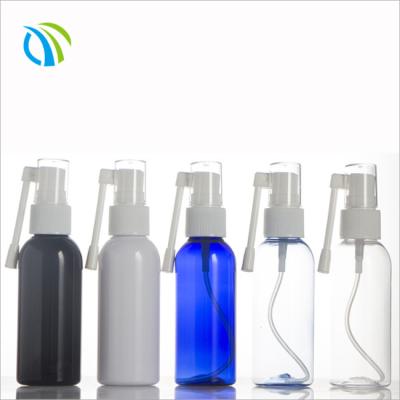 China 30 410 Saline Nose Cleaner Pump Ribbed Closure 30mm Neck Spray Blue Bottle for sale