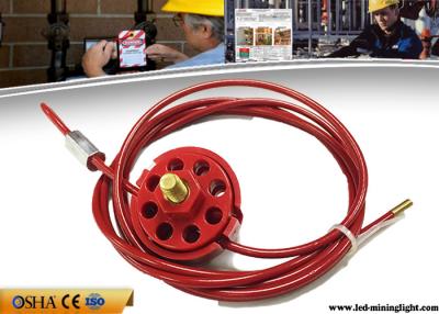 China Safety Lock Out With Padlocks ABS Red Wheel Type Cable Lockout 2 / 5 / 10M Cable for sale